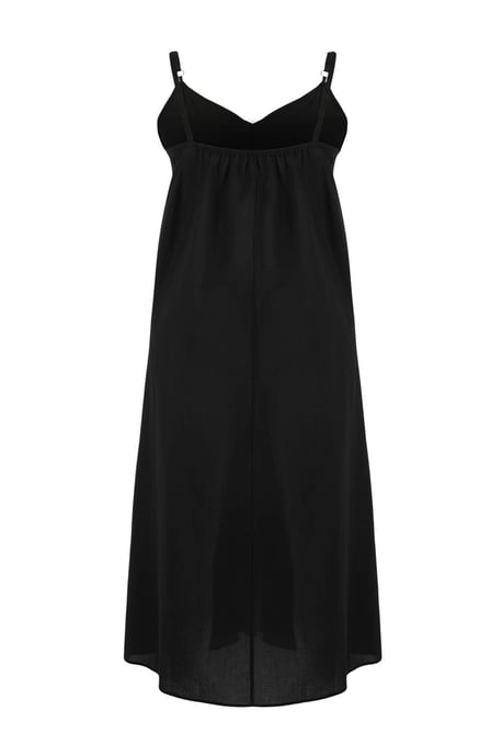 Trendyol Curve Dam Svart Enfärgad Maxi Ärmlös Strandkläder A-linje Plus size Klänning - Image 5