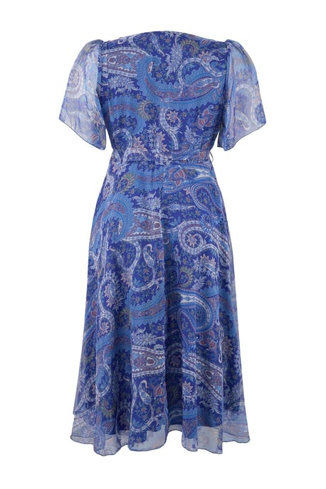 Trendyol Curve Dam Mörkblå Blommig Maxi Kort Casual A-linje Plus size Klänning - Image 5