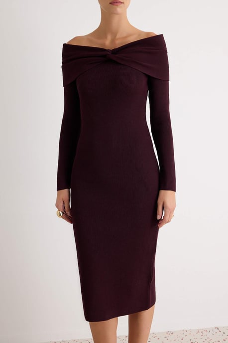 TRENDYOLMİLLA Women's Purple Plain Maxi Long Bodycon Dresses - Image 2