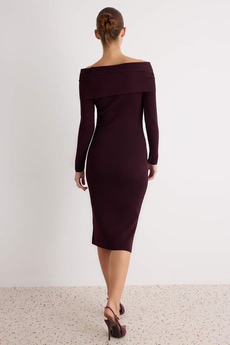 TRENDYOLMİLLA Women's Purple Plain Maxi Long Bodycon Dresses - Image 3