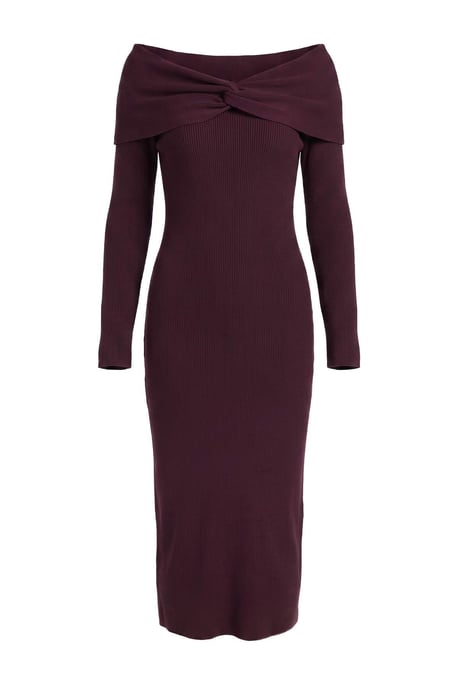 TRENDYOLMİLLA Women's Purple Plain Maxi Long Bodycon Dresses - Image 4