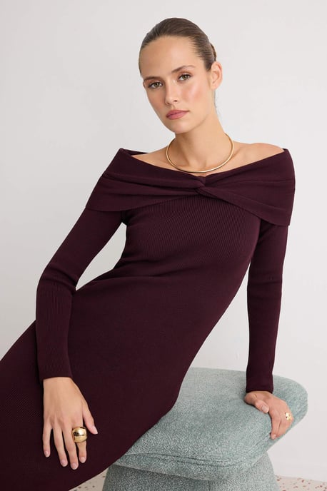 TRENDYOLMİLLA Women's Purple Plain Maxi Long Bodycon Dresses - Image 6