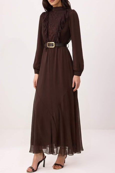 Trendyol Modest Dames Bruin Effen Maxi Lang Avond / Dagelijks Skater Modest Jurken - Image 2