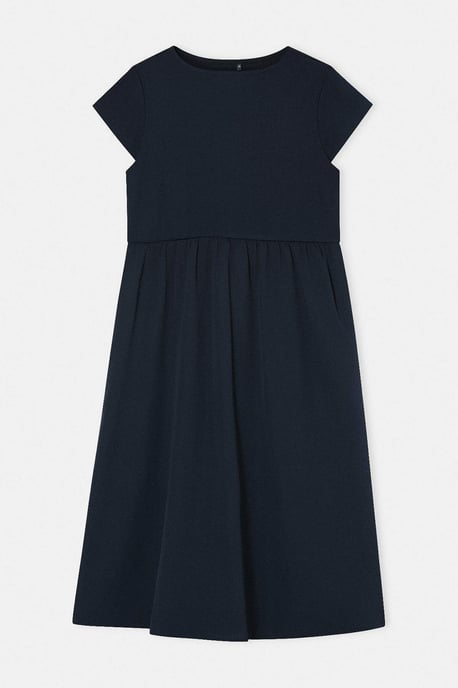 Trendyol Curve Dam Mörkblå Enfärgad Maxi Ärmlös Casual A-linje Plus size Klänning - Image 3