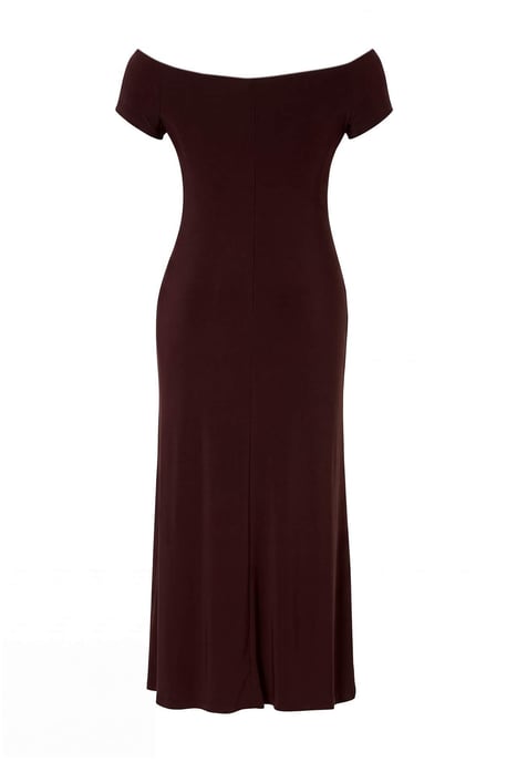 Trendyol Curve Dam Brun Enfärgad Maxi Ärmlös Casual Rak Plus size Klänning - Image 4