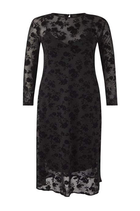 Trendyol Curve Dam Svart Blommig Maxi Lång Casual A-linje Plus size Klänning - Image 5