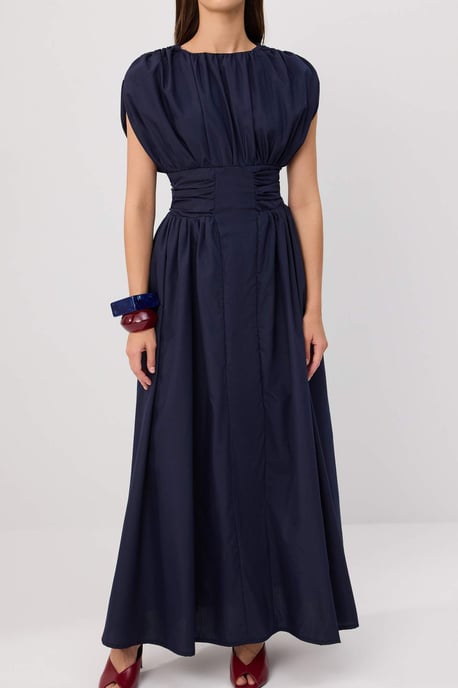TRENDYOLMİLLA Women's Dark blue Plain Maxi Short Skater Dresses - Image 2