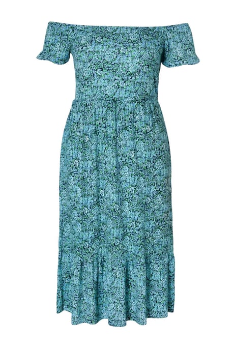 Trendyol Curve Dam Blå Blommig Maxi Kort Elegant/Kväll A-linje Plus size Klänning - Image 3