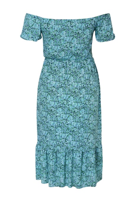 Trendyol Curve Dam Blå Blommig Maxi Kort Elegant/Kväll A-linje Plus size Klänning - Image 5
