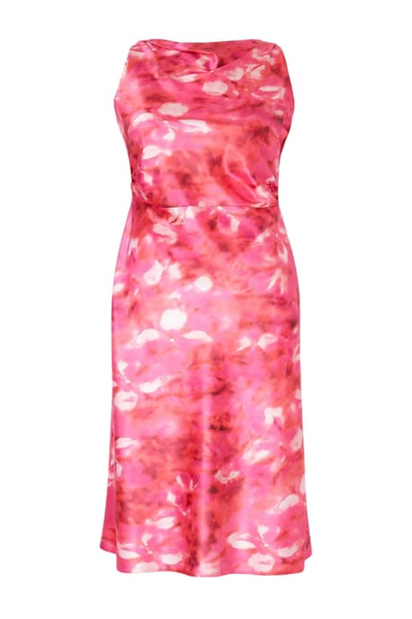 Trendyol Curve Dam Rosa Färgblock Maxi Ärmlös Fest A-linje Plus size Klänning - Image 3