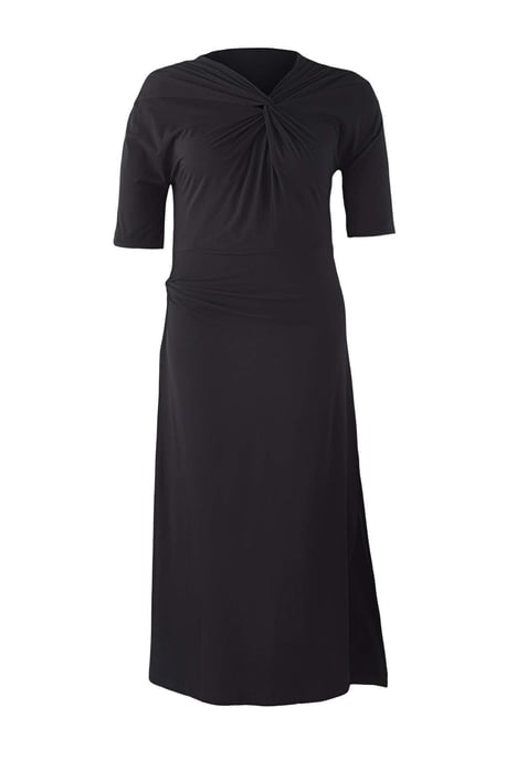 Trendyol Curve Dam Svart Enfärgad Maxi Kort Casual Rak Plus size Klänning - Image 4