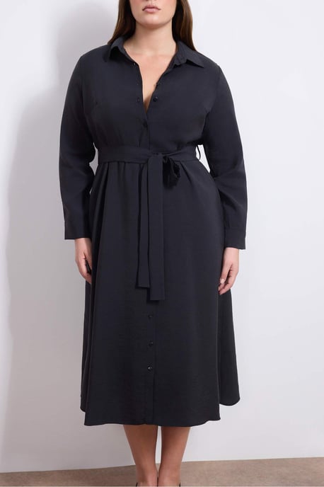 Trendyol Curve Dam Svart Enfärgad Maxi Lång Casual Rak Plus size Klänning - Image 3