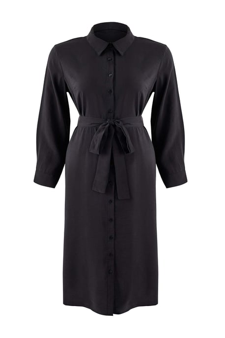 Trendyol Curve Dam Svart Enfärgad Maxi Lång Casual Rak Plus size Klänning - Image 5