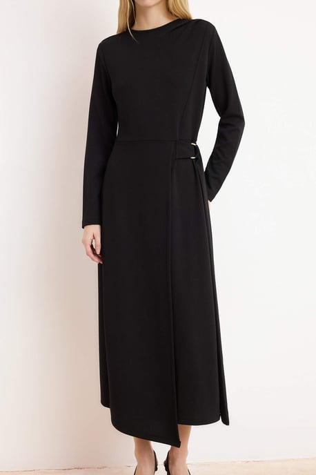 Trendyol Modest Dames Zwart Effen Maxi Lang Zakelijk A-lijn Modest Jurken - Image 2