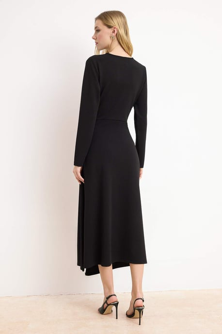 Trendyol Modest Dames Zwart Effen Maxi Lang Zakelijk A-lijn Modest Jurken - Image 3