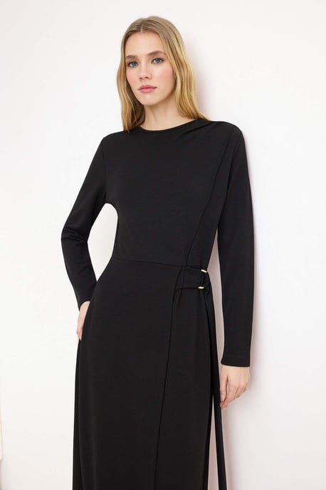Trendyol Modest Dames Zwart Effen Maxi Lang Zakelijk A-lijn Modest Jurken - Image 6