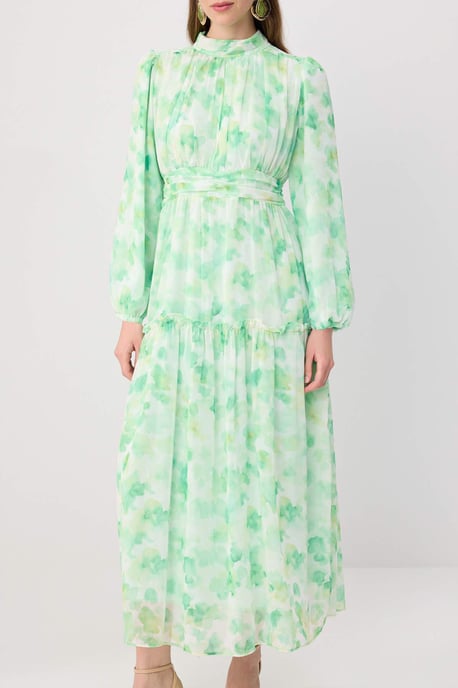 Trendyol Modest Women's Green Floral Maxi Long Casual Skater Modest Dresses - Image 2