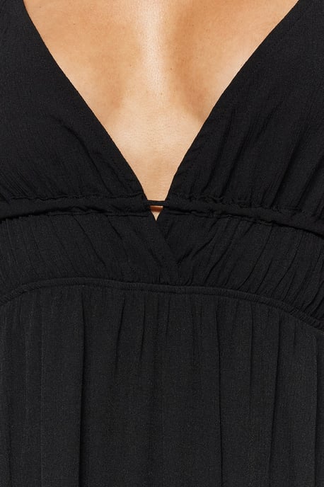 TRENDYOLMİLLA Dames Zwart Effen Maxi Mouwloos Strandkleding A-lijn Strandjurken - Image 3