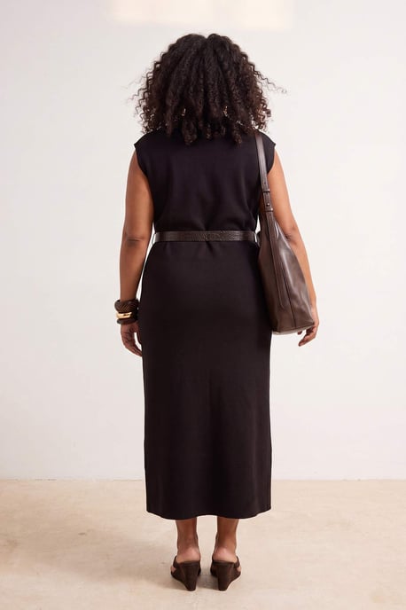 Trendyol Curve Dam Brun Enfärgad Maxi Ärmlös A-linje Plus size Klänning - Image 3