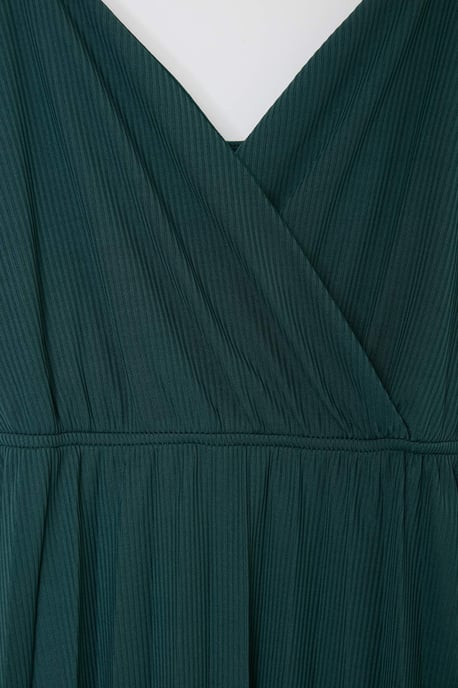 Trendyol Curve Dam Grön Enfärgad Midi Ärmlös Casual A-linje Plus size Klänning - Image 4