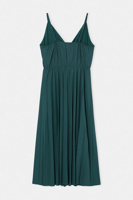 Trendyol Curve Dam Grön Enfärgad Midi Ärmlös Casual A-linje Plus size Klänning - Image 5