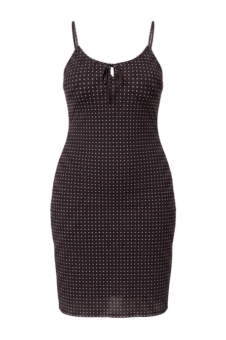 Trendyol Curve Dam Brun Rutig Midi Ärmlös Casual A-linje Plus size Klänning - Image 4