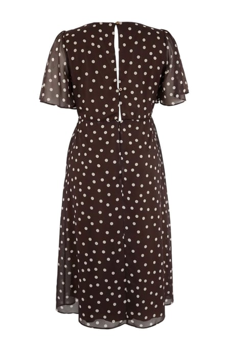 Trendyol Curve Dam Brun Djurmönster Midi Kort Casual A-linje Plus size Klänning - Image 2