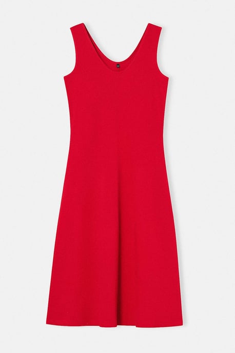 Trendyol Curve Dam Röd Enfärgad Midi Ärmlös Casual A-linje Plus size Klänning - Image 1