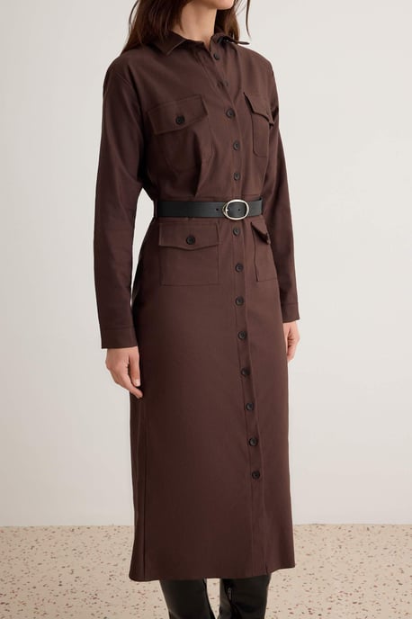 TRENDYOLMİLLA Dames Effen Midi Lang Bodycon Jurken - Image 2