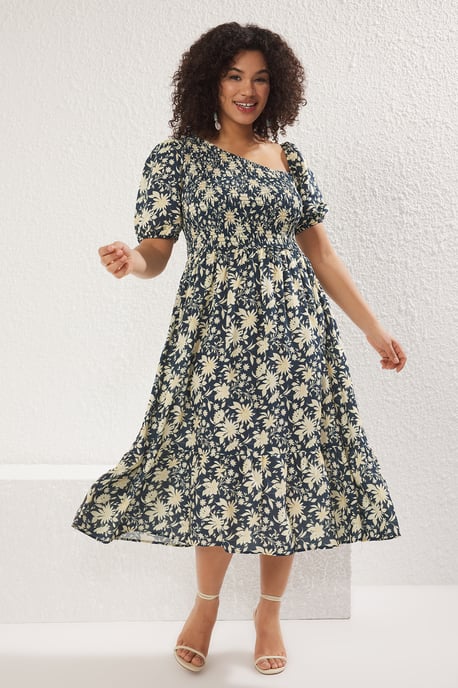 Trendyol Curve Dam Grön Enfärgad Midi Kort Casual A-linje Plus size Klänning - Image 6