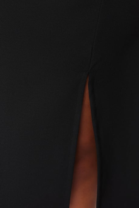 Trendyol Curve Dam Svart Enfärgad Midi Ärmlös Casual Bodycon Plus size Klänning - Image 4