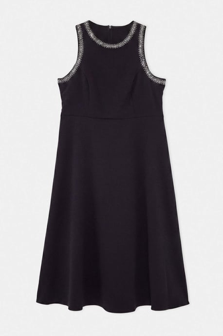 Trendyol Curve Dam Svart Enfärgad Midi Ärmlös Elegant/Kväll A-linje Plus size Klänning - Image 4