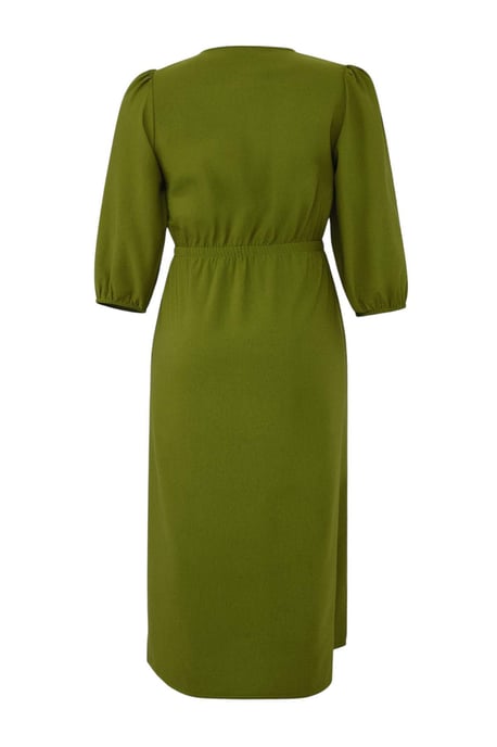 Trendyol Curve Dam Grön Enfärgad Midi Trekvartsärm Casual A-linje Plus size Klänning - Image 5