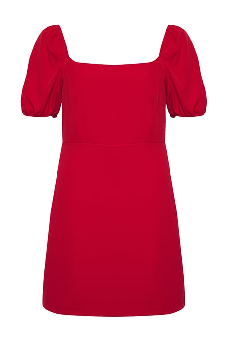 Trendyol Curve Dam Röd Enfärgad Kort / Mini Kort Casual A-linje Plus size Klänning - Image 5