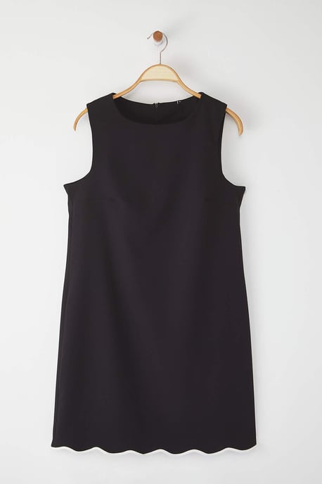 Trendyol Curve Dam Svart Färgblock Kort / Mini Ärmlös Business A-linje Plus size Klänning - Image 4