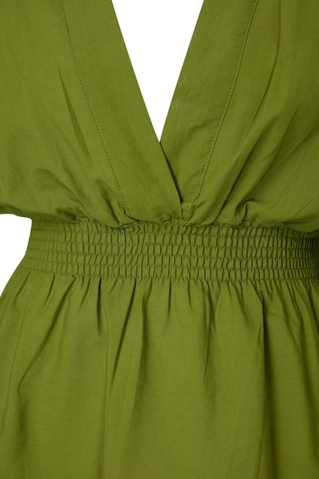 Trendyol Curve Dam Grön Enfärgad Kort / Mini Lång Strandkläder Skater Plus size Klänning - Image 4