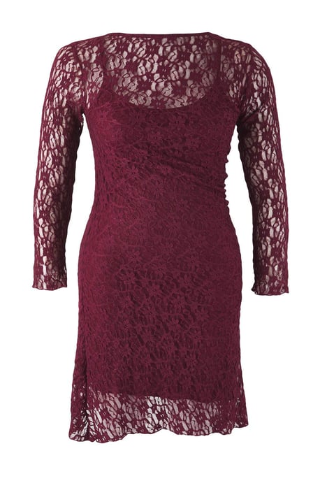 Trendyol Curve Dam Lila Enfärgad Kort / Mini Lång Casual A-linje Plus size Klänning - Image 5
