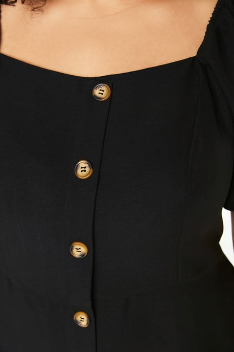 Trendyol Curve Dam Svart Enfärgad Kort / Mini Kort Casual A-linje Plus size Klänning - Image 3