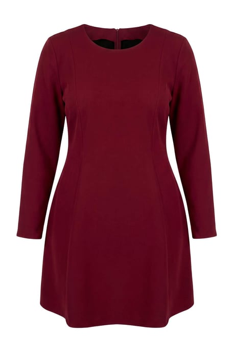 Trendyol Curve Dam Lila Enfärgad Kort / Mini Lång A-linje Plus size Klänning - Image 5