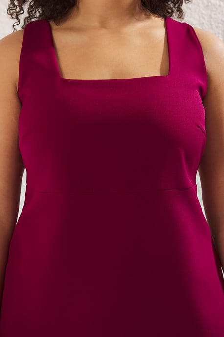 Trendyol Curve Dam Lila Enfärgad Kort / Mini Ärmlös Kväll / Vardag A-linje Plus size Klänning - Image 3