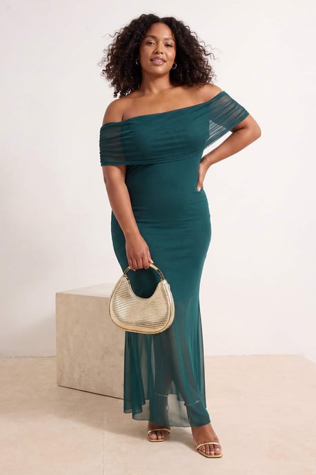 Trendyol Curve Dam Grön Enfärgad Kort / Mini Ärmlös Casual Bodycon Plus size Klänning - Image 2