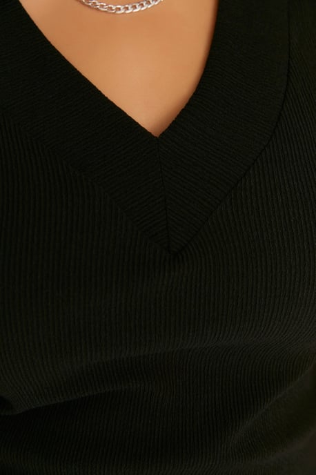 Trendyol Curve Dam Svart Enfärgad Kort / Mini Kort Elegant/Kväll Rak Plus size Klänning - Image 3