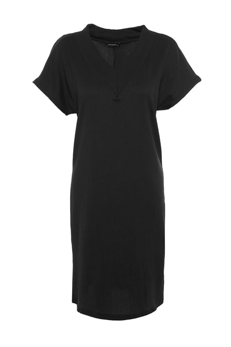 Trendyol Curve Dam Svart Enfärgad Kort / Mini Kort Elegant/Kväll Rak Plus size Klänning - Image 5