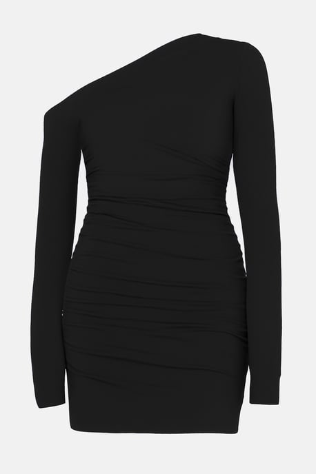 TRENDYOLMİLLA Dames Zwart Effen Kort / Mini Lang Stijlvol/Avond Bodycon Jurken - Image 2