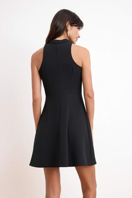 TRENDYOLMİLLA Dames Zwart Effen Kort / Mini Mouwloos A-lijn Jurken - Image 3