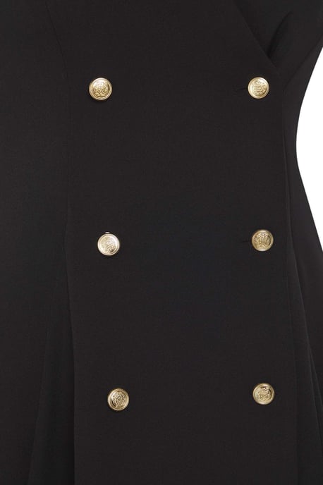 Trendyol Curve Dam Svart Enfärgad Kort / Mini Ärmlös Business Kavaj Klänning Plus size Klänning - Image 5