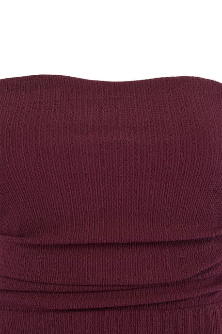 Trendyol Curve Dam Lila Enfärgad Kort / Mini Ärmlös Casual Skater Plus size Klänning - Image 2