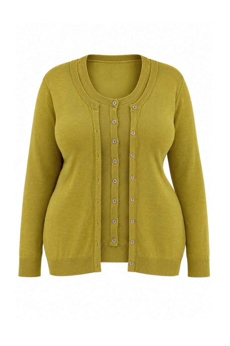 Trendyol Curve Dam Grön Enfärgad Lång Regular fit Plus size Koftor - Image 1