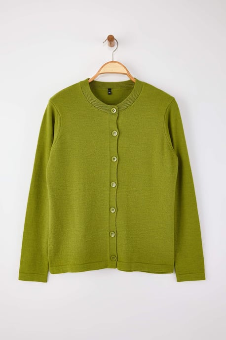 Trendyol Curve Dam Grön Enfärgad Lång Regular fit Plus size Koftor - Image 4