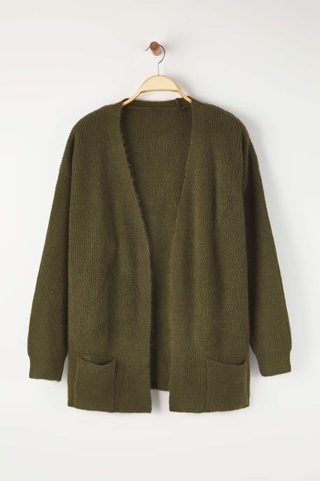 Trendyol Curve Dam Khaki Enfärgad Lång Regular fit Plus size Koftor - Image 4